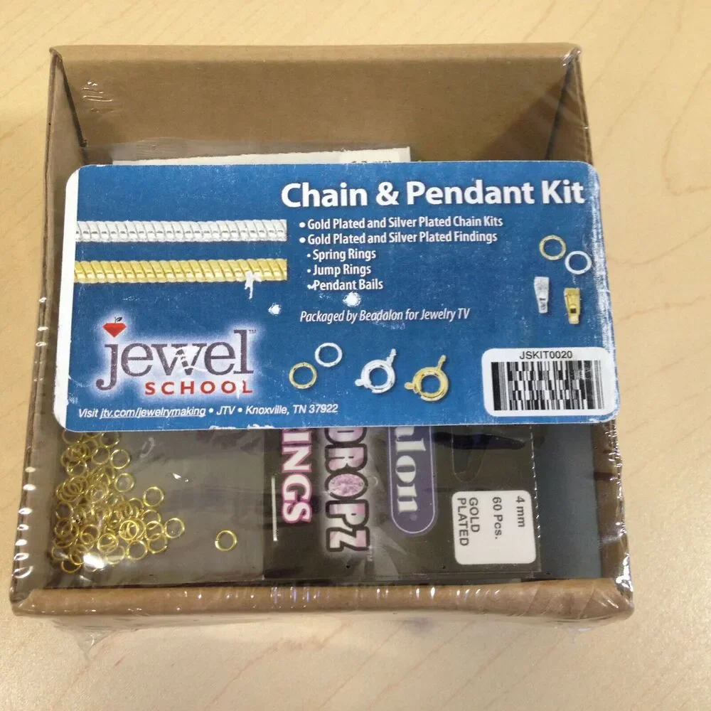 Jewel School Chain & Pendant Kit Gold & Silver Plated Spring & Jump Rings + More
